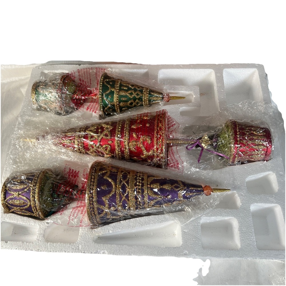 Sparkling Holiday Decor Topiary Trees Set Christmas Vintage Costco 12" 15" 18" - Picture 5 of 12
